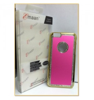 EMAAN - Luxury Diamond Crystal Rhinestone Bling Hard Case Cover For Apple iPhone 6 4.7" - PINK with back border